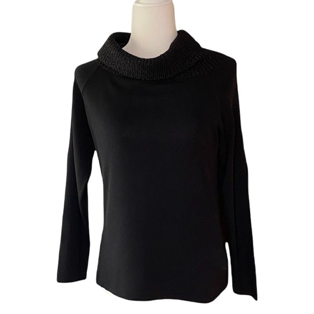 Pink Poodle Black Cowl Neck Dressy Sweater SZ M